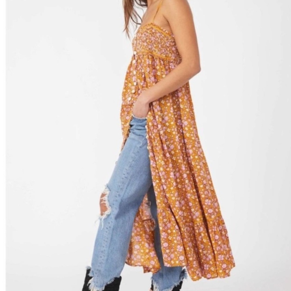 Free people molli Jo midi garden combo yellow floral size medium